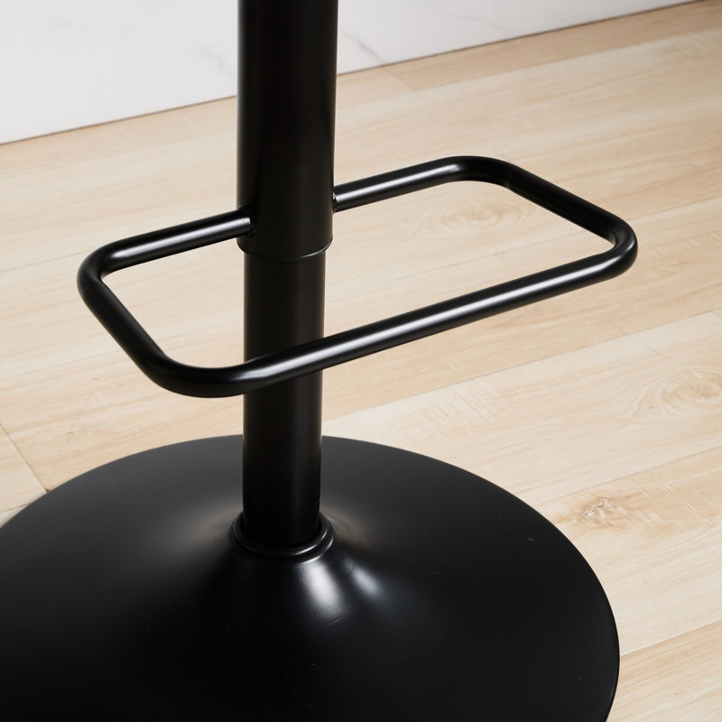 Tabourets de bar en cuir noir, base en noyer, pivotant à 360 °, hauteur réglable, ergonomique, style Mid-Century moderne pour îlot de cuisine / café, tabouret beige avec faux-revêtement, cuisine / salle à manger / café,
