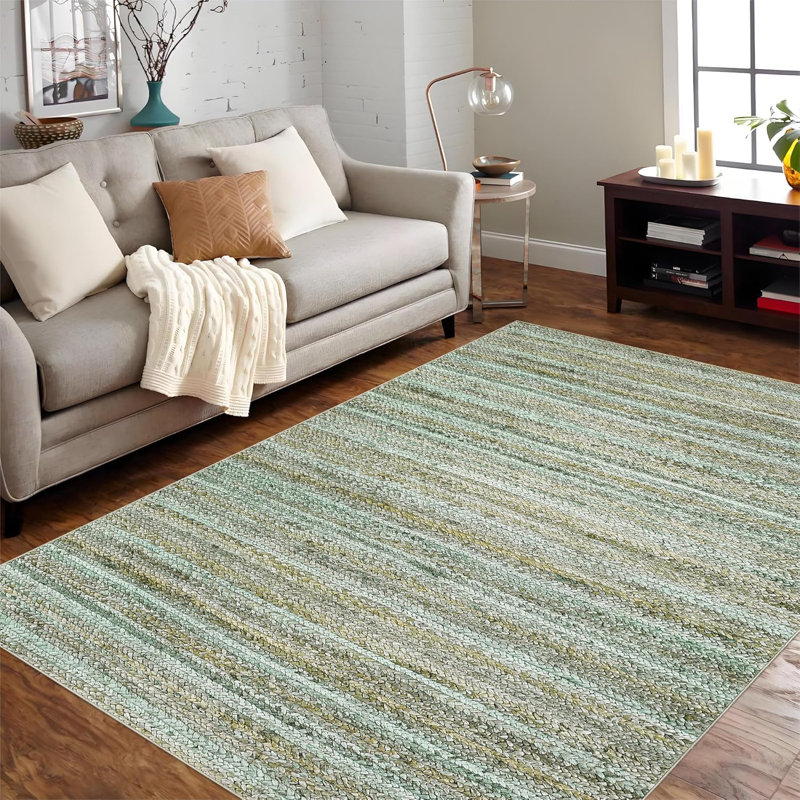 Hallway Rug – Washable Soft Modern Non-Slip Stain-Resistant Low Pile Faux Wool Carpet for Bedroom Kitchen Laundry Room.
