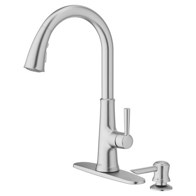 American Standard Pull Down Kitchen Faucet with Soap Dispenser | Wayfair