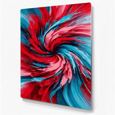 Digital Abstraction 72 Red Metal Wall Art