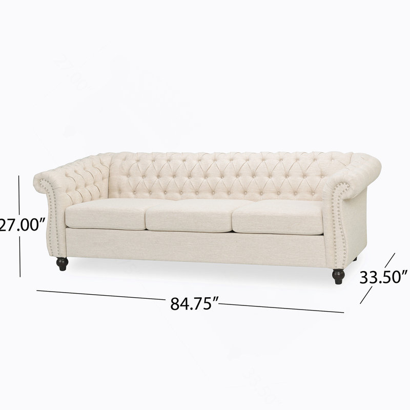 Comfortable Three-Seater Sofa with Stylish Design for Home Decoration, Beige