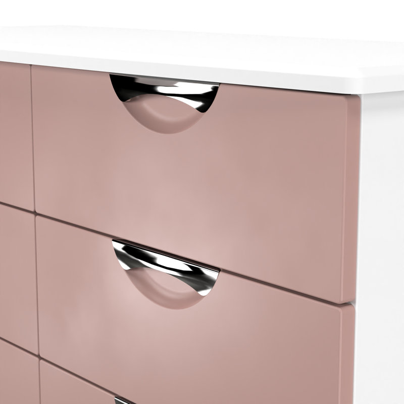 Bhodhini 112cm W 6 - Drawer Chest of Drawers, Pink