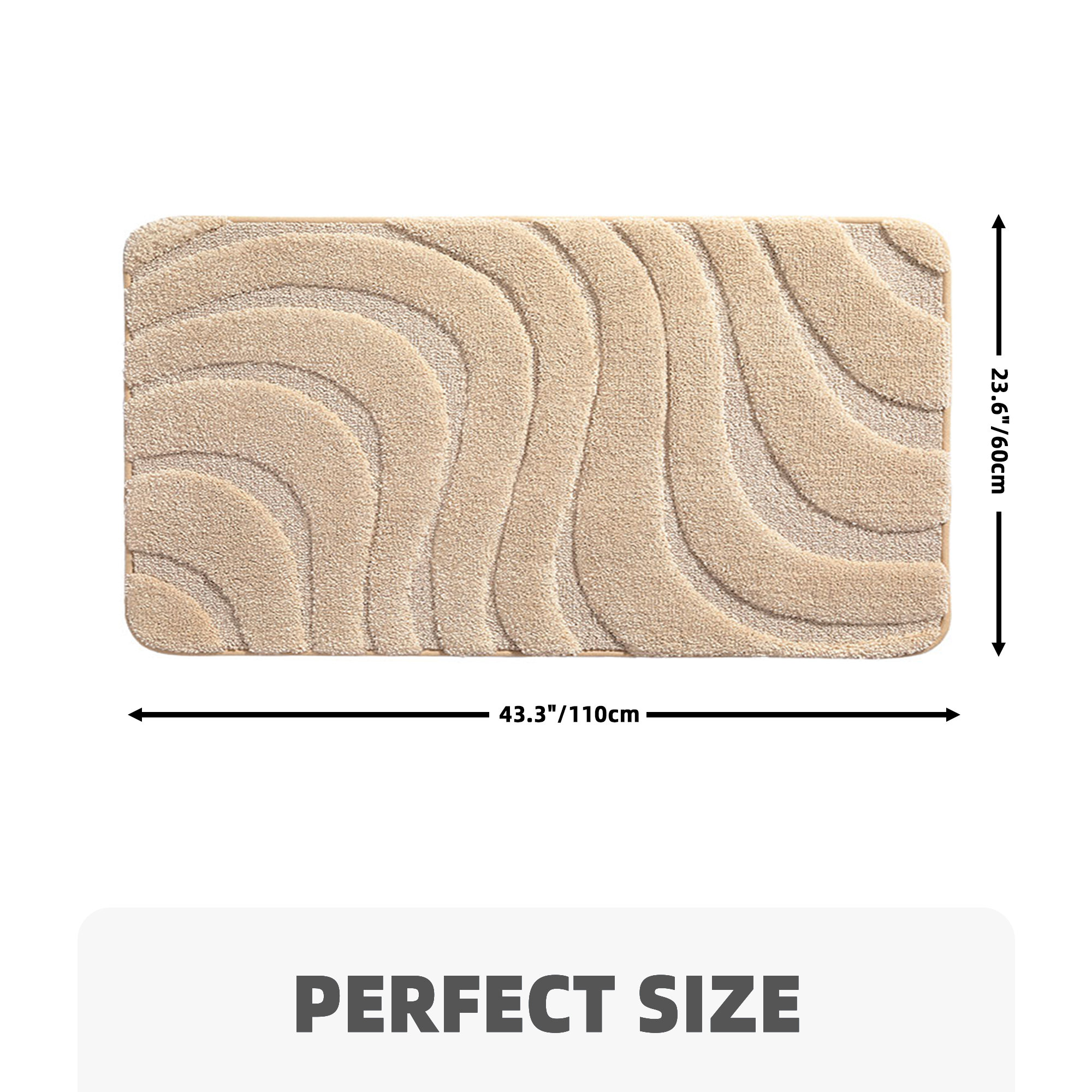 Gagetown Non-Slip Bath Rug, 24" W x 43" L, Beige