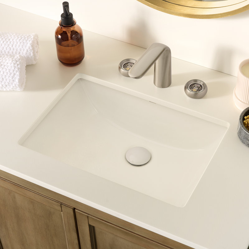 Lavabo de salle de bain encastré en porcelaine rectangulaire avec trop-plein 16 x 11 3/4 po Ruvati