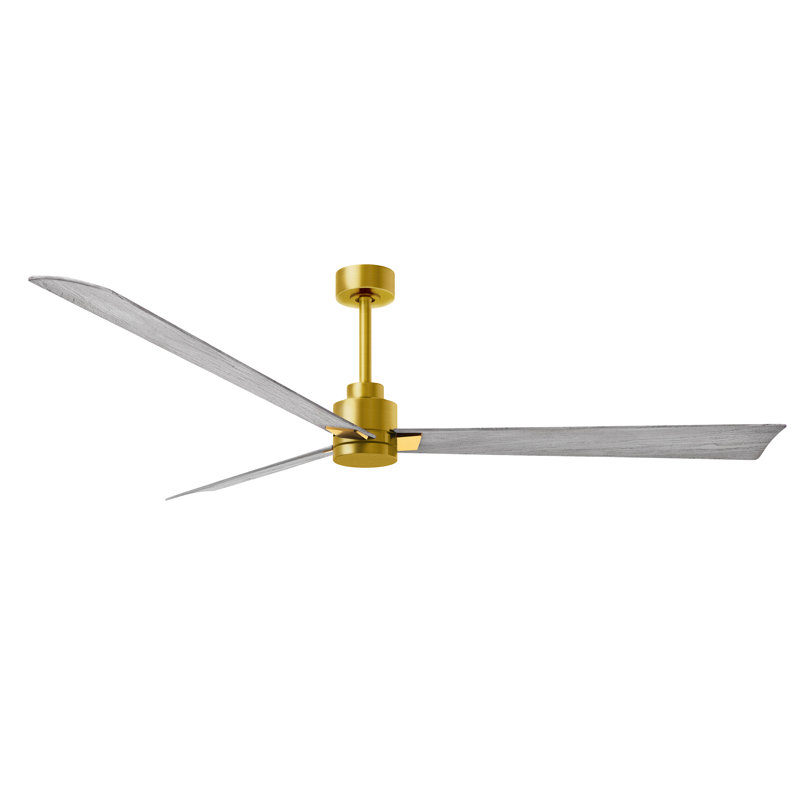 Ventilateur de plafond Alessandra 72, Laiton brossé, Ton bois de grange