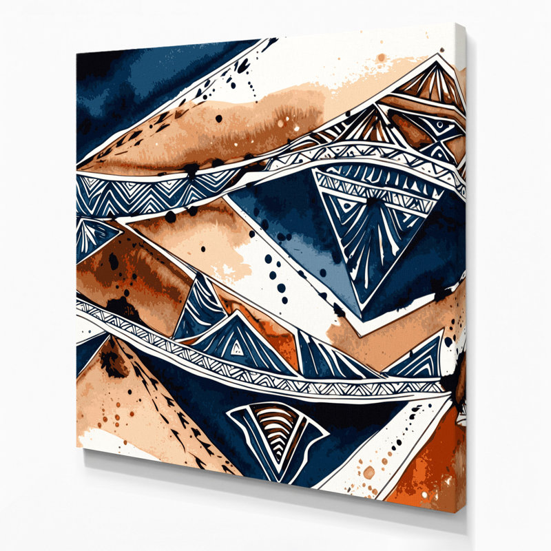 «Hawaiian Kapa», art mural sur toile grise, H 16 po x l 16 po