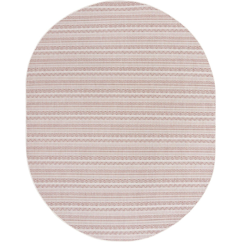 Tapis d'extérieur scintillant couleur brique, Ovale 7 pi 10 po x 10 pi