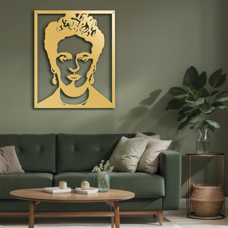 Décoration murale en métal, Or, H 18 po x l 12 po x P 0,05 po