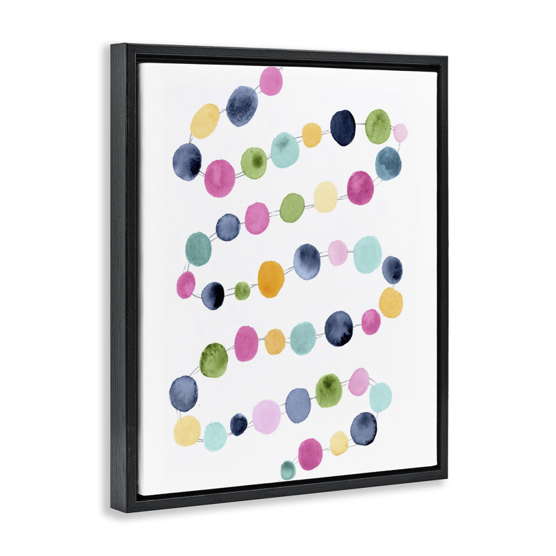 «Pastel Dots» par Lisa Nohren, Cadre flottant noir de jais, H 21 po x l 17 po