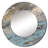 Beige Blue Marbled Artistry I - Modern Geometric Round Mirror Wall Decor_MTMIR61768-1556747783