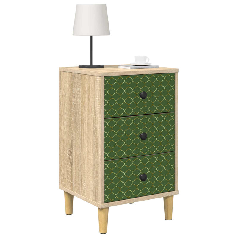 36cm W Engineered Wood Bedside Table