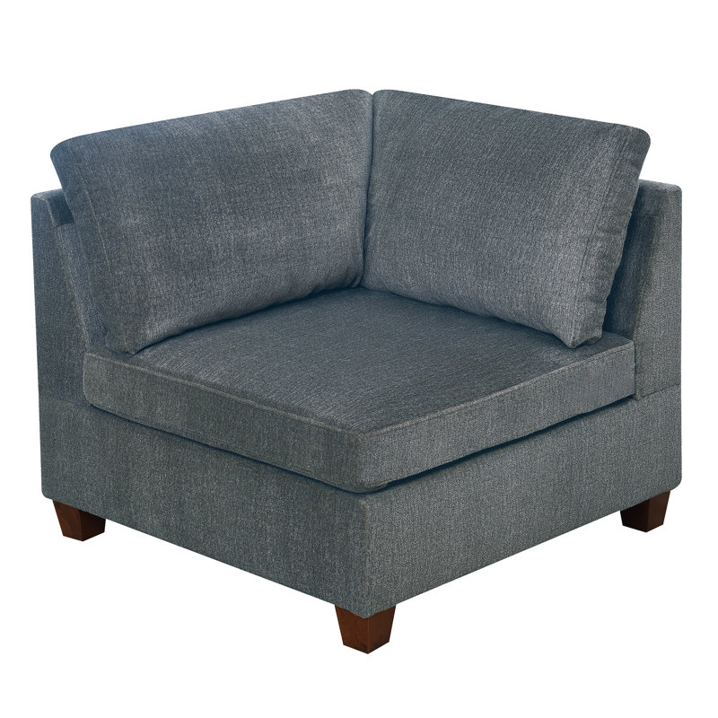 Ensemble gris modulaire 6 pièces, tissu de chenille de différence, structure en bois de teinte, marque,
