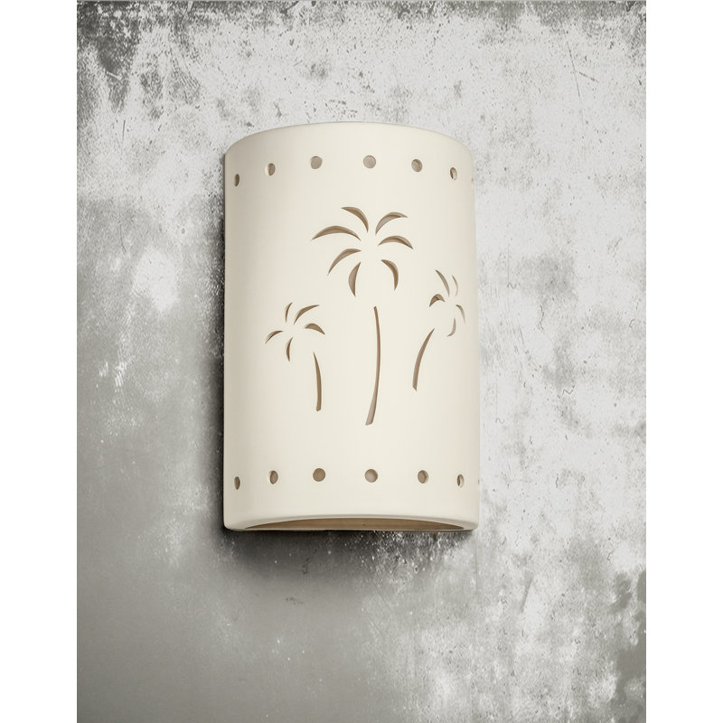 Lampe murale d'extérieur en céramique Hockinson, ampoule DEL incluse, H 15 po x l 10 po x P 5 po, Blanc