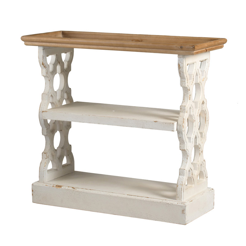 Pilar 35.4" W Solid and Manufactured Wood 2-Shelf Etagere Bookcase
