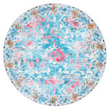 Dall Floral Light Blue/Pink Area Rug