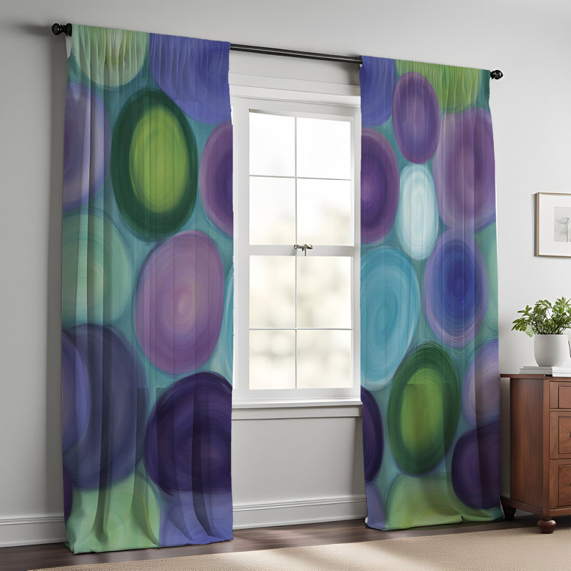 Paire de rideaux semi-transparents en polyester Elitha, L 20 po x L 61 po