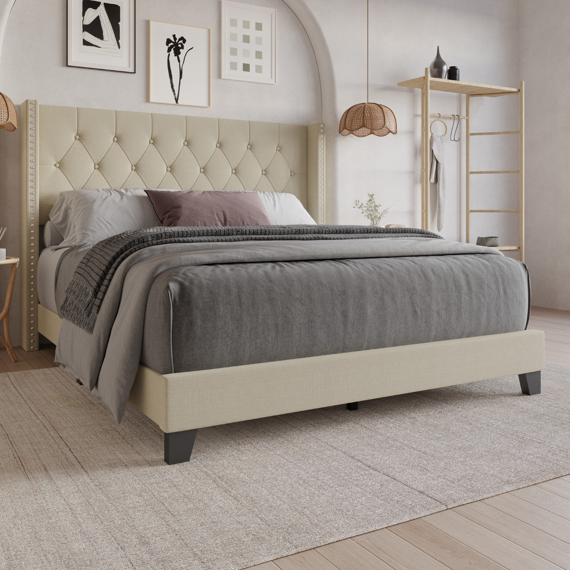 Lark Manor™ Ameire Upholstered Bed & Reviews | Wayfair