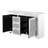 Crystal Diamond Glass Dining Table & Mirrored 3-Drawer Sideboard Set