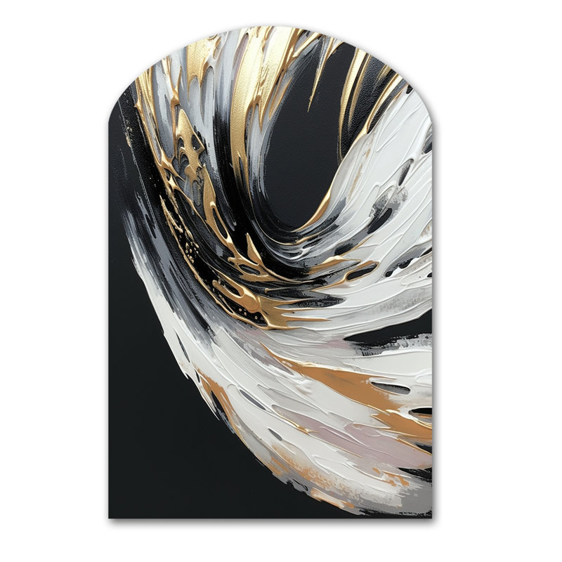 Wilde - Art mural asymétrique en forme d'arche abstraite, H 34 po x l 25 po