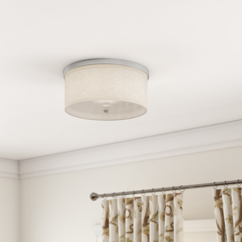Midtown Flush Mount, Matte Nickel, Tan