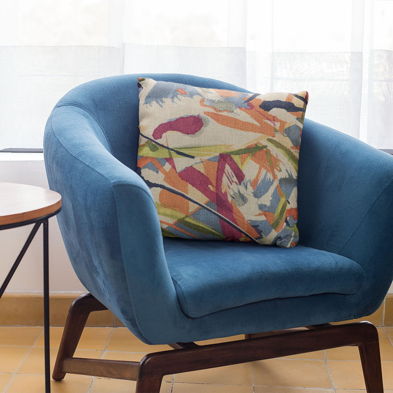 Print Linen Indoor/Outdoor Pillow Cover & Insert, 24" x 24"