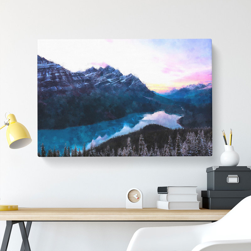 Peyto Lake in Alberta Canada - Wrapped Canvas Photograph Print, 35cm H x 50cm W x 3cm D