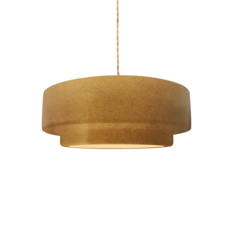 Luminaire suspendu à 1 lumière Meydan, Nickel brossé, H 5 po x l 12 po x P 12 po, Or antique
