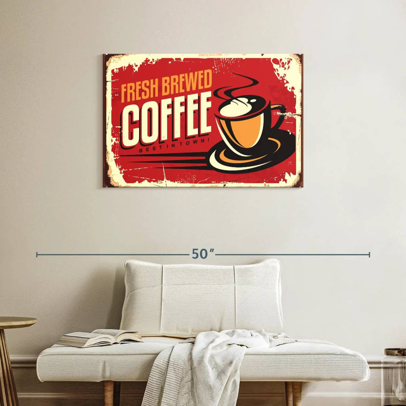 Plaque murale «Fresh Brewed Coffee», H 24 po x l 36 po