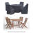 Outdoor Dining Set Covers For Fleur 4-Person Round Table & Chairs, Water-Repellent UV-Resistant Polyester