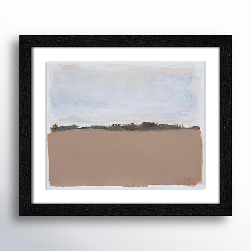 «Neutral Desert Plains» par Filippo Loco - reproduction d'un seul cadre, Cadre noir, H 15 po x l 13 po x P 0,75 po