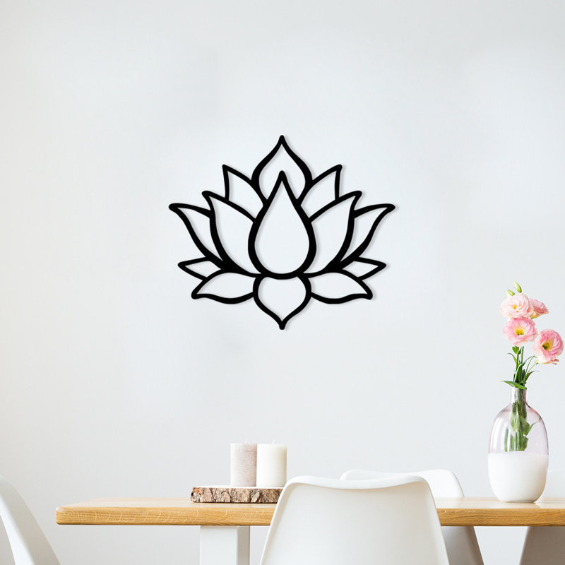 Elegant Decorative Metal Wall Accessory, Black, 19.7 x 16.9 inches | 100% Metal, Thickness: 0.05 inches | Perfect for Home Decor & Office Spaces, Durable Design, Adds Modern Touch to Any Room