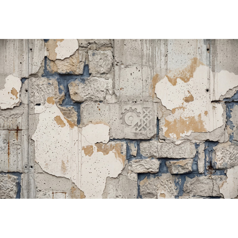 Papier peint à texture béton, 140 po x 108 po, Peler et coller