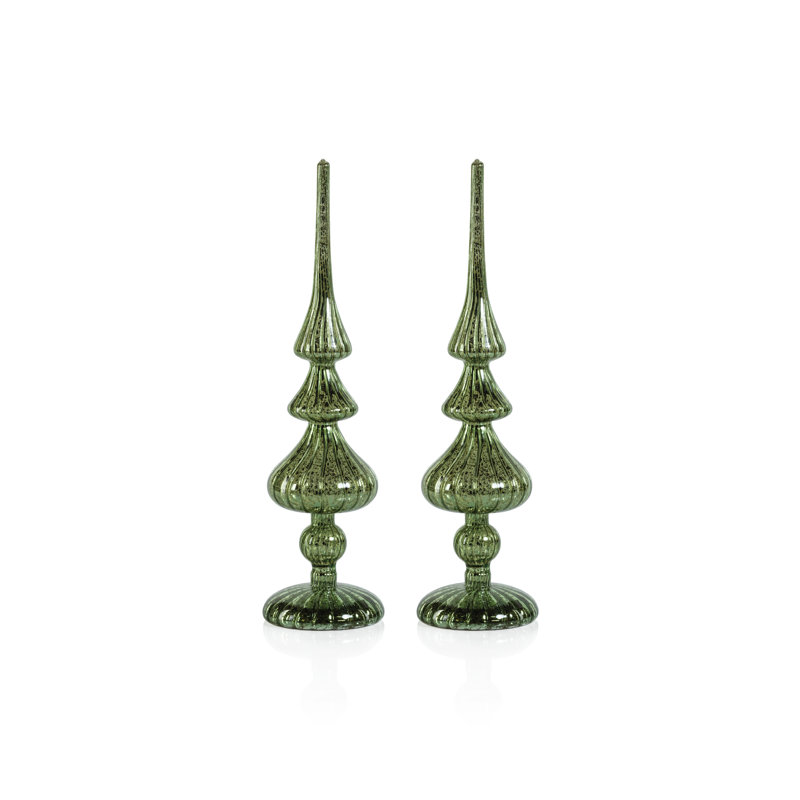 Embouts de table à DEL, ensemble de 2, Vert antique