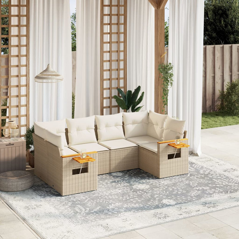 Grand canapé modulaire en rotin PE Vidaxl