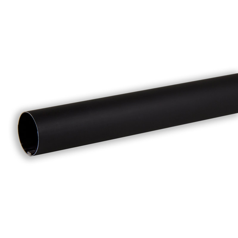 Lalonde Steel 96'' 1.5'' Single Curtain Rod, Black