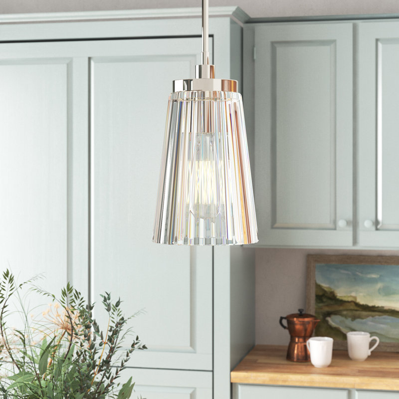Jeanie 1 - Light Single Cone Pendant in Nickel, Nickel