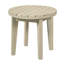 Table d'appoint d'extérieur carrée en bois d'acacia de 16 po, finition blanc clair, table de bout de patio portable pour jardin, balcon, bord de piscine