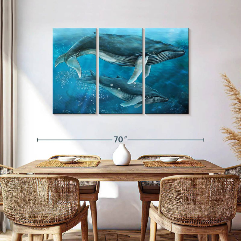 Baleines à bosse majestueuses, H 36 po x l 57 po