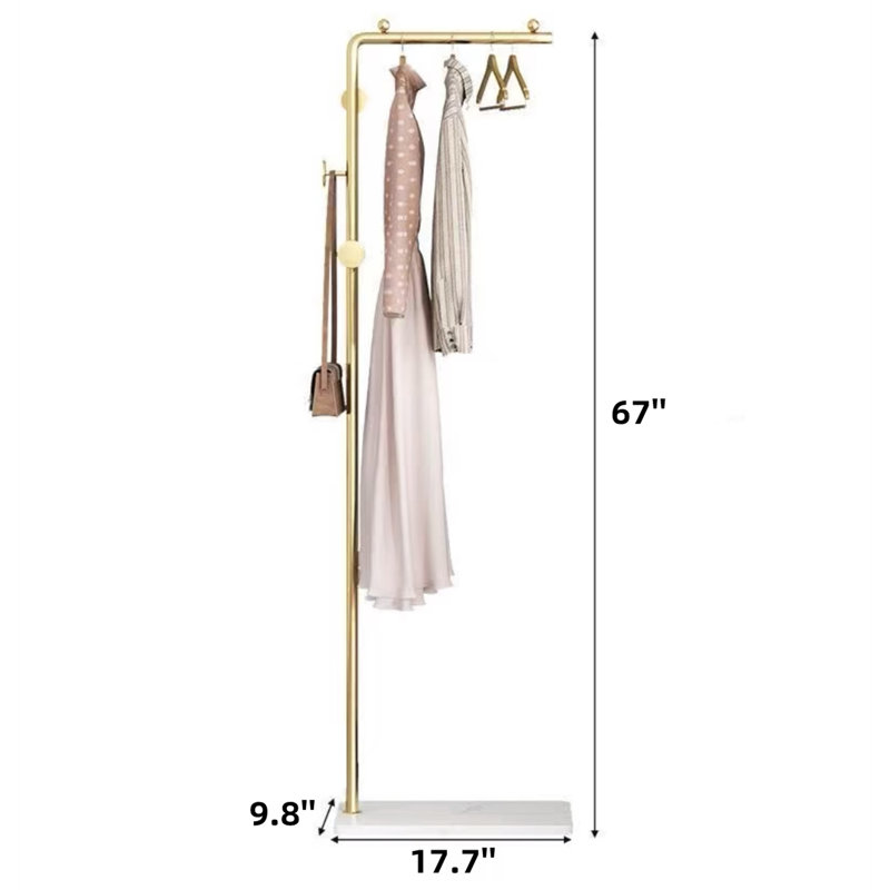 Portant à vêtements 17,7 po Heger, Or/blanc