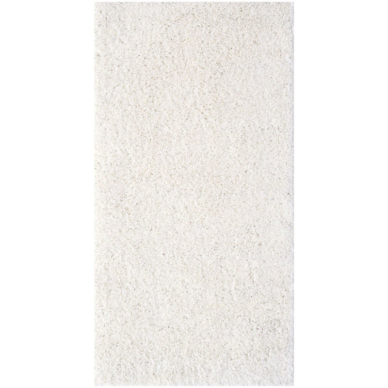 Myshaggy Collection Rugs Solid Design in White, Rectangle 60 x 110cm