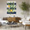 Classic agrume V marine Shiplap Nw contemporain bleu floral blanc fleur botanique
