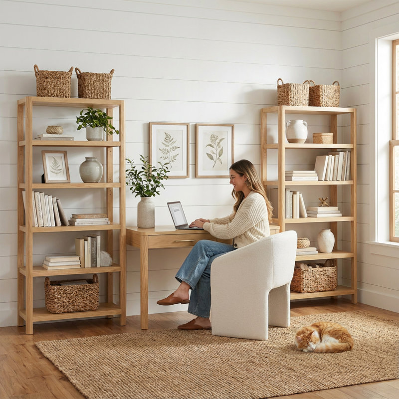 5 Shelf Bookcase For Living Room Or Home Office