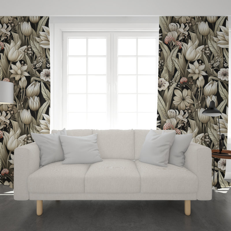 Jacquiline Room Darkening Curtain, 40" W x 82" L