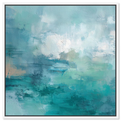 «Green Blue II», art mural abstrait sur toile par Art Remedy