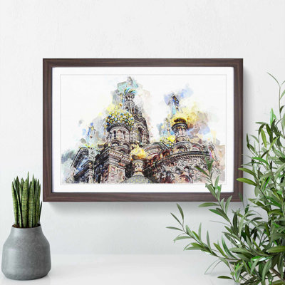 Saint Petersburg Cathedral in Russia in Abstract - Picture Frame Painting Print