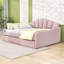 Full Wood Upholstery Daybed with Trundle and Slats-601680155