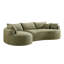 Canapé moderne en chenille vert, design spacieux de 124,5 pouces, parfait pour le divertissement à domicile