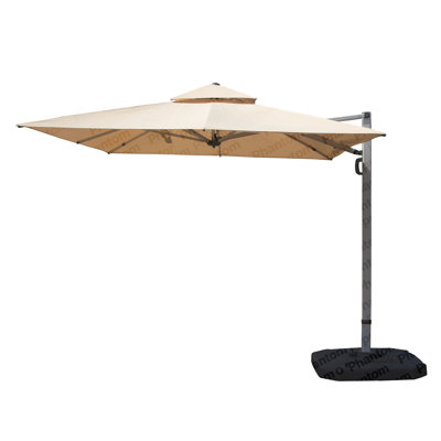 Parasol en porte-à-faux rectangulaire 9 pi x 11 pi avec mât central, beige (base non incluse)