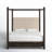 Retreat Pole Rattan King Upholstered Poster Bed withCanopy-95851092-95851089