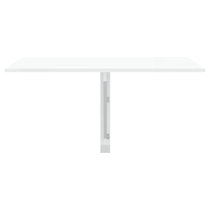 Terraza Folding Wall Table 100x60x56 cm Engineered Wood, High Gloss White